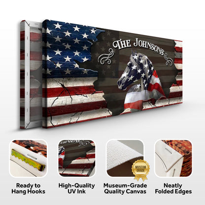Family Name Sign - American Horse Wall Art